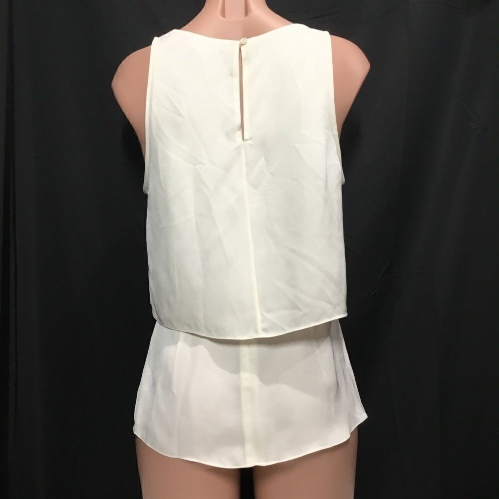 Theory Alizay Silk Top in Ivory (C2) - Picture 4 of 7